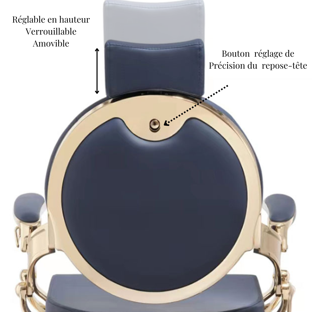 Fauteuil Barbier Florence Bleu Or